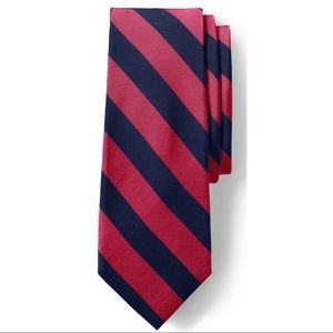 Lands’ End Wide Stripe Red & Navy Silk Tie
